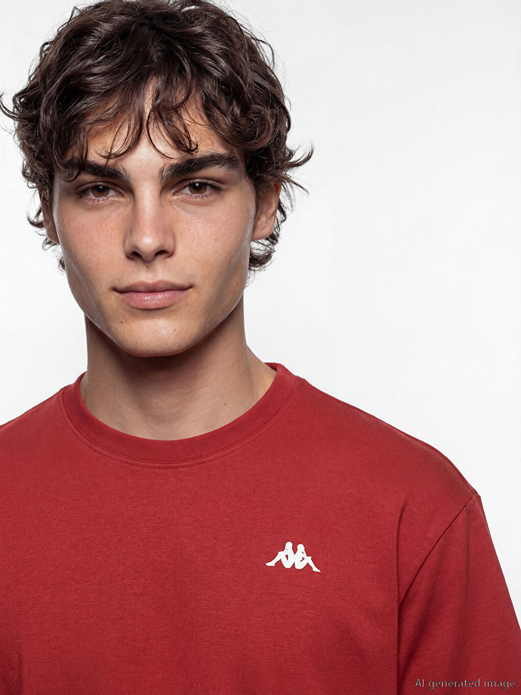 Kırmızı Bisiklet Yaka Baskılı Erkek Spor Tişört-2