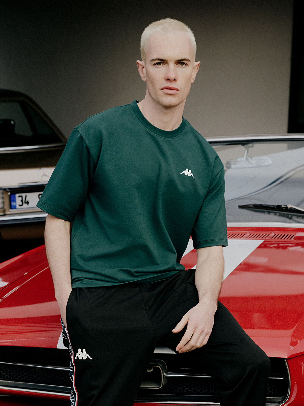 Yeşil Bisiklet Yaka Baskılı Unisex Spor Tişört