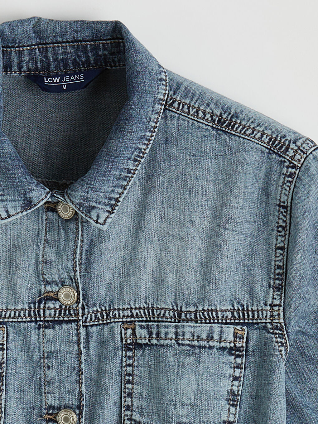 İndigo Gömlek Yaka Beli Kuşaklı Jean Elbise-5