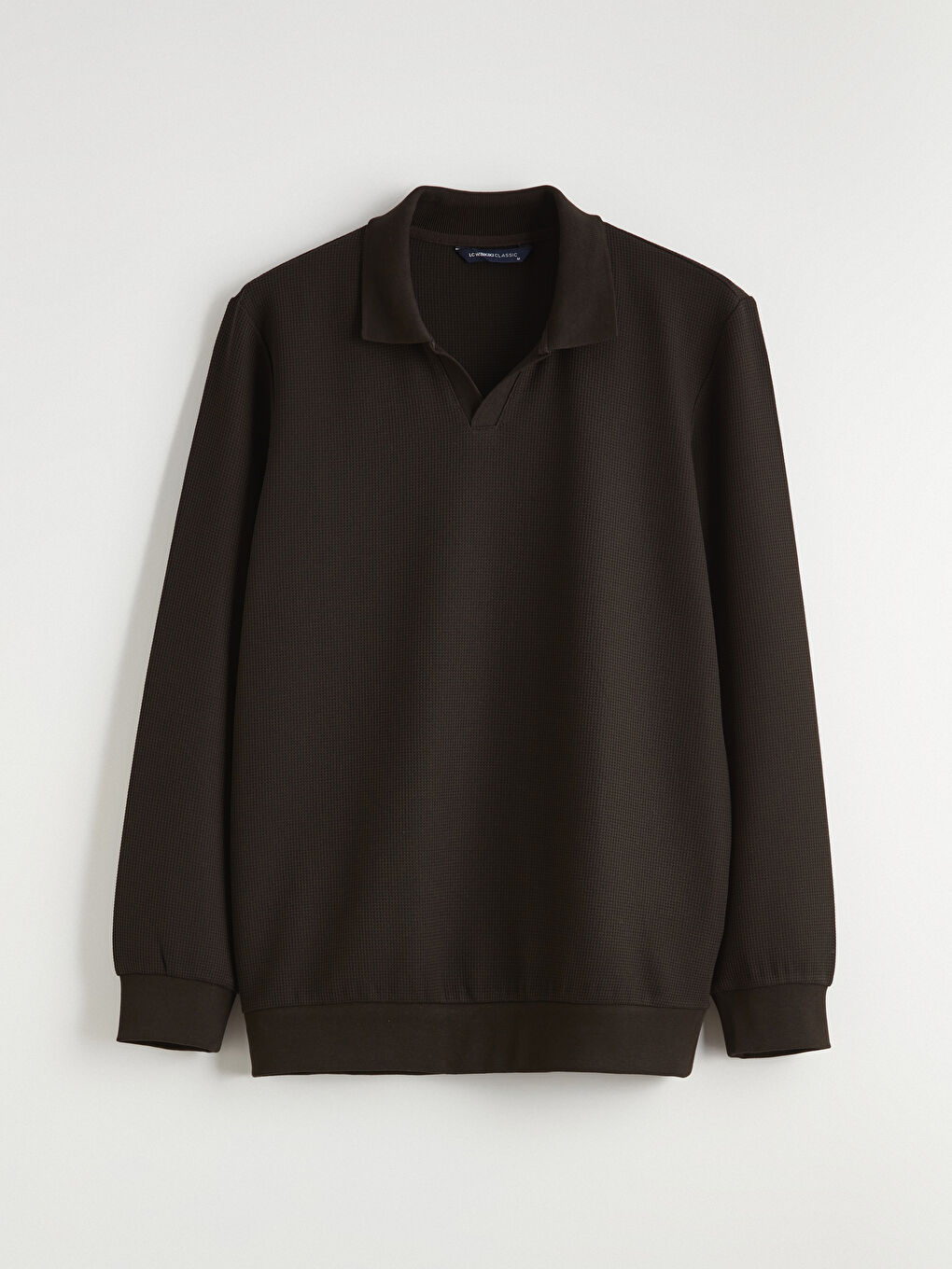 Kahverengi Polo Yaka Erkek Sweatshirt