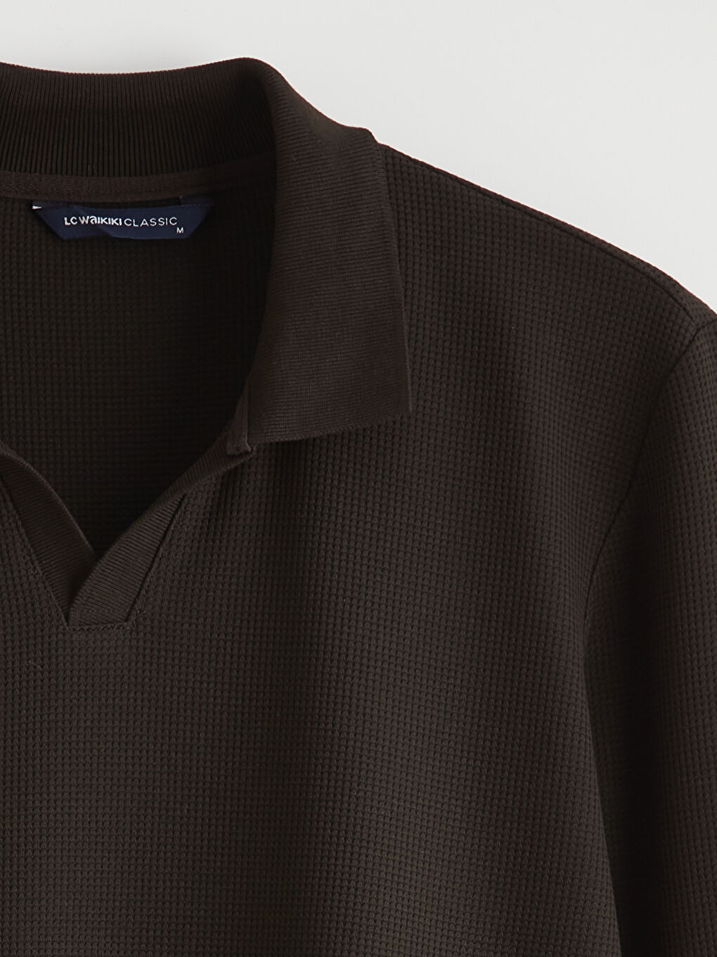 Kahverengi Polo Yaka Erkek Sweatshirt-1