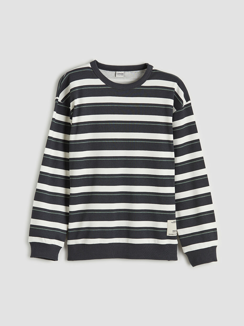 Gri Bisiklet Yaka Çizgili Erkek Çocuk Tişört