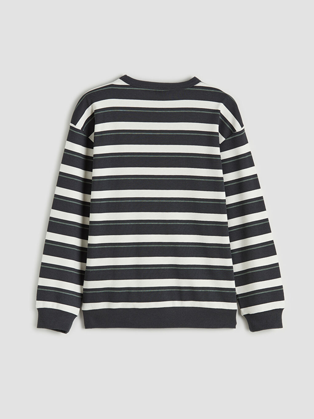 Gri Bisiklet Yaka Çizgili Erkek Çocuk Tişört-1