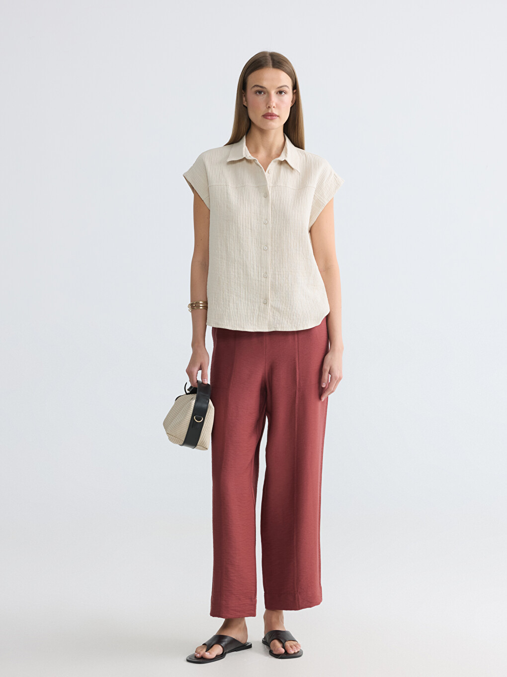 Pantaloni Dama Cu Talie Elastica