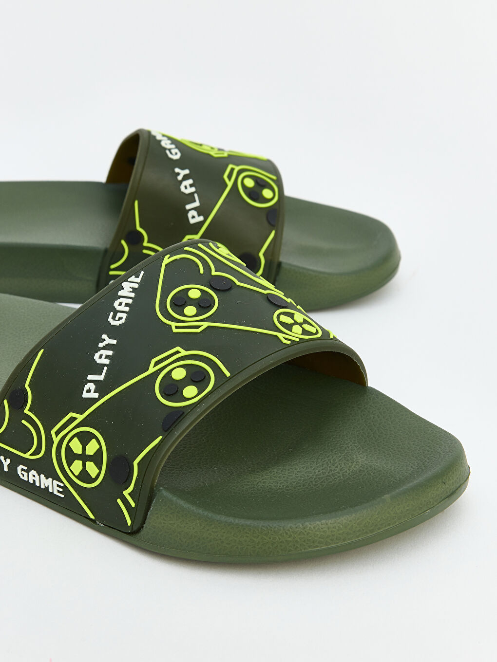 Haki Erkek Çocuk Oyun Konsolu Baskılı Terlik-2