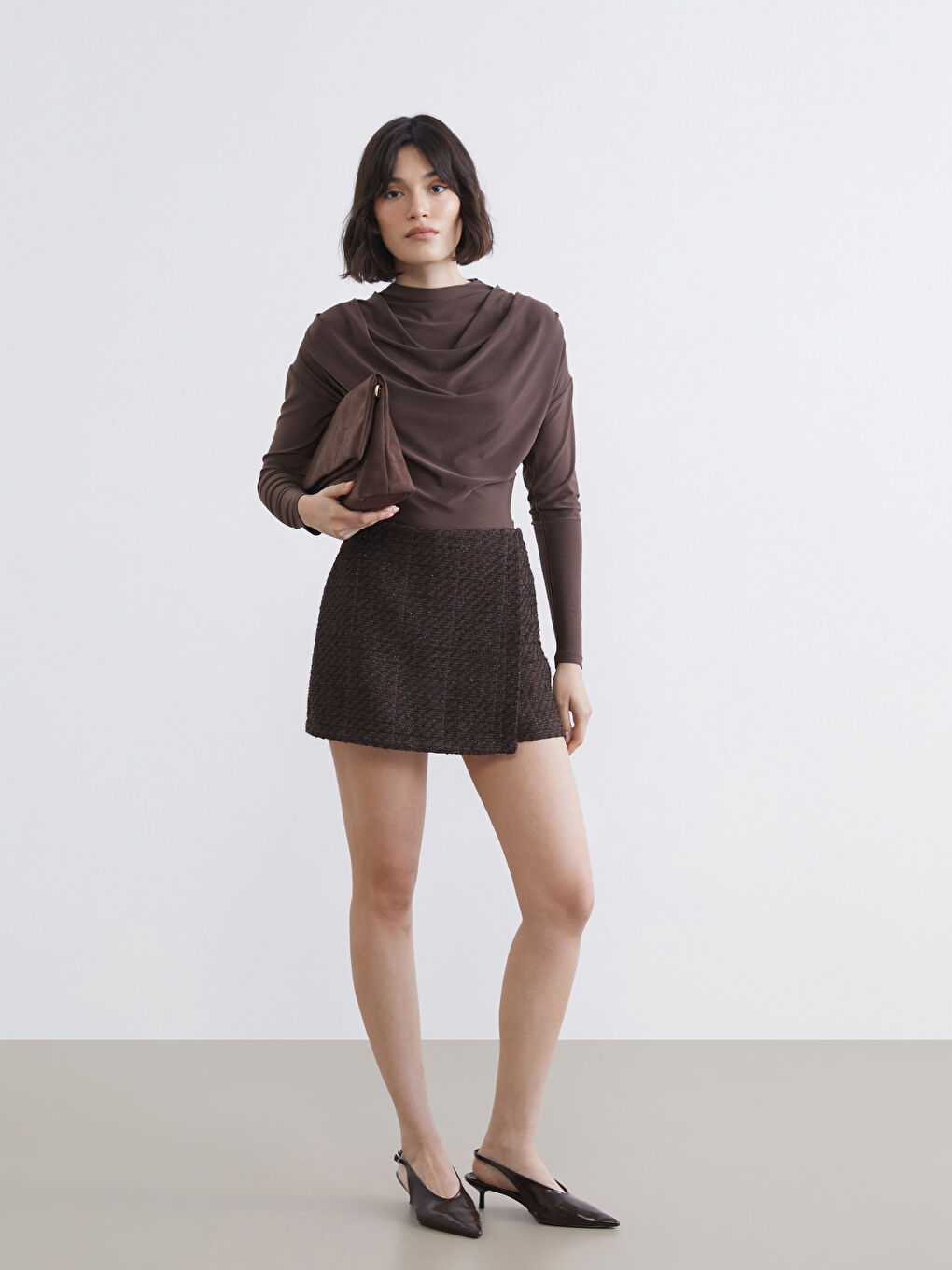 High-Neck Ruched Blouse-1