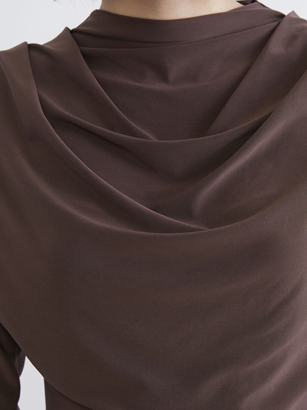 High-Neck Ruched Blouse-2