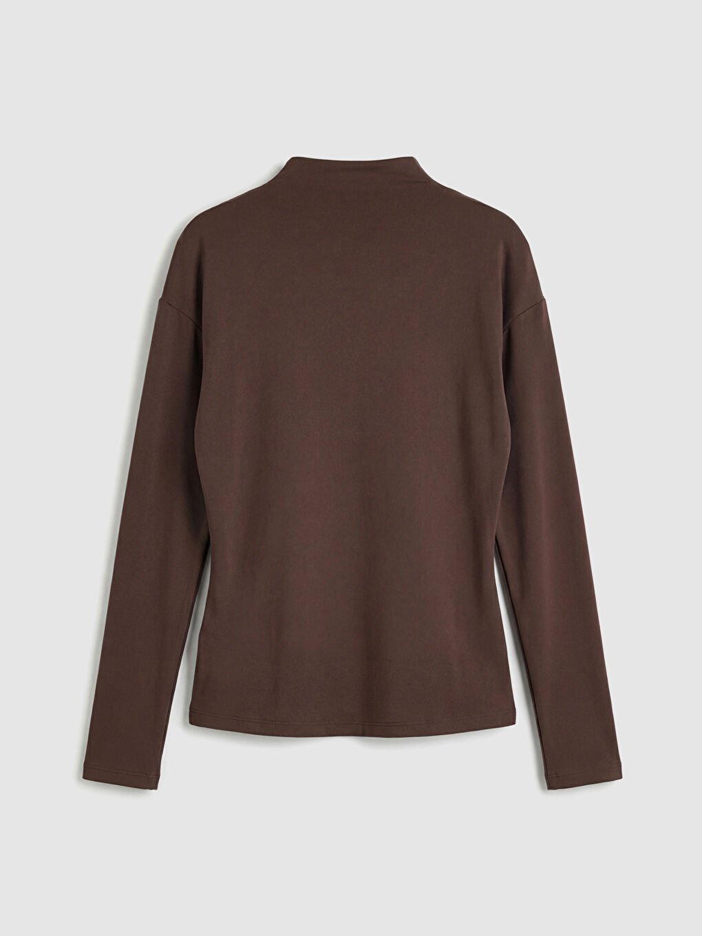 Kahverengi Dik Yaka Büzgülü Bluz-1