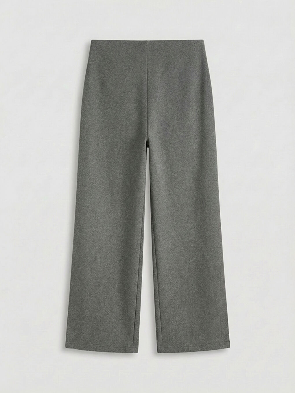 Gri Beli Lastikli Geniş Paça Kadın Pantolon-1