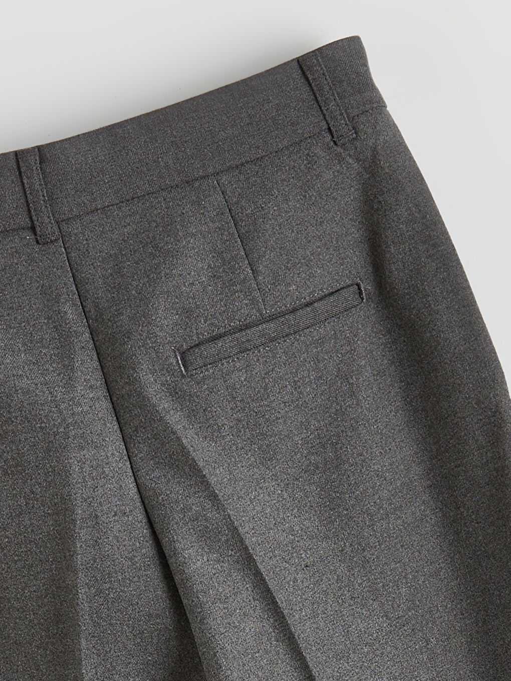 Gri Yüksek Bel Geniş Paça Kadın Pantolon-5