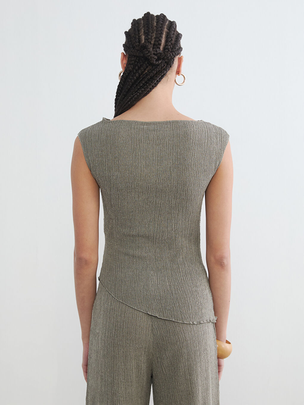 Slash Neck Ruched Tank Top-3