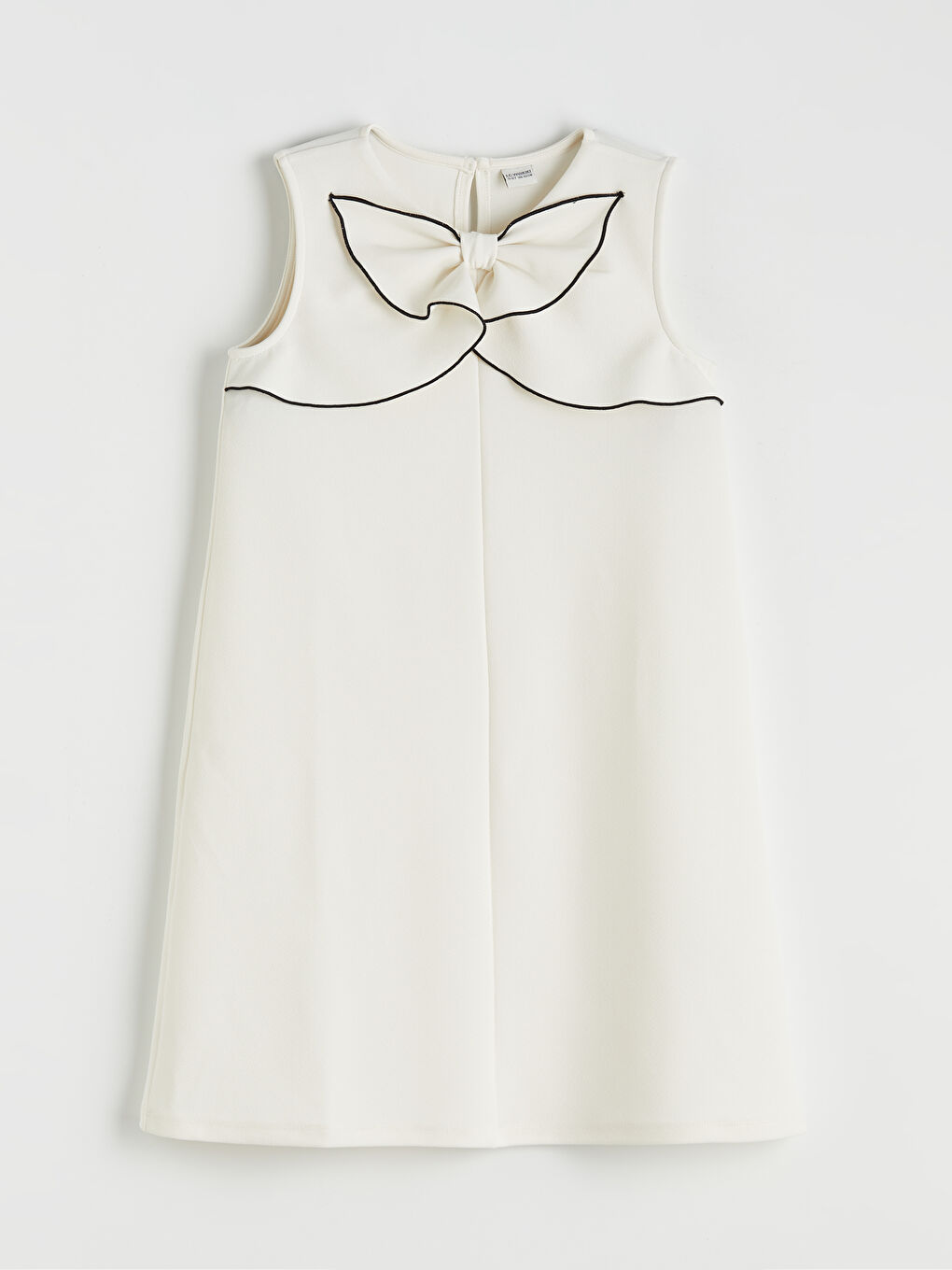 Φόρεμα για κορίτσια με λεπτομέρεια φιόγκο και στρογγυλή λαιμόκοψη-2