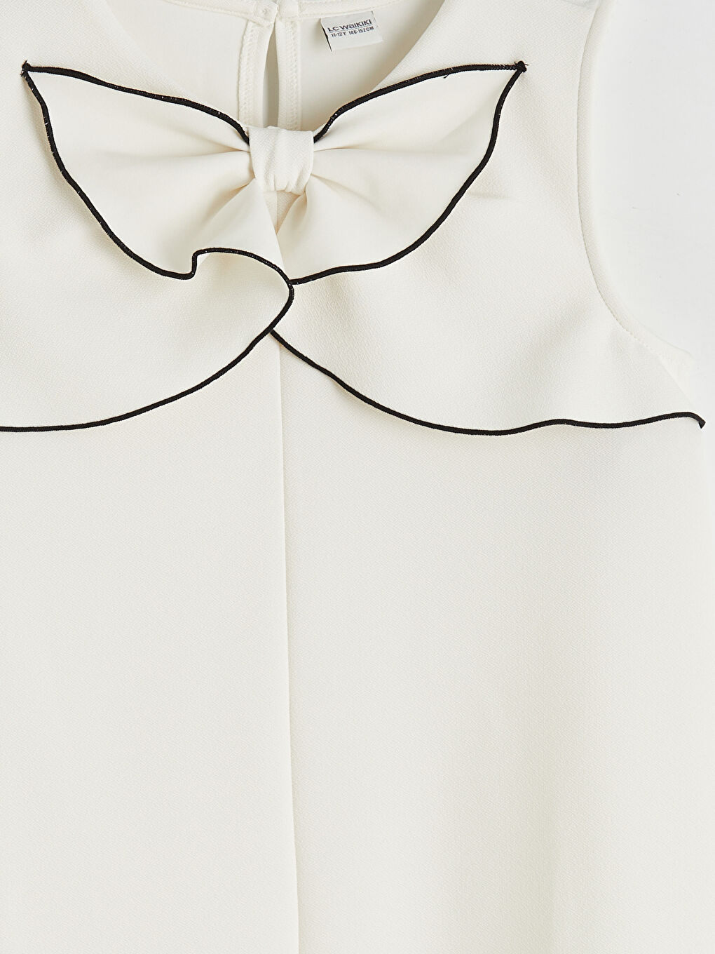 Φόρεμα για κορίτσια με λεπτομέρεια φιόγκο και στρογγυλή λαιμόκοψη-4