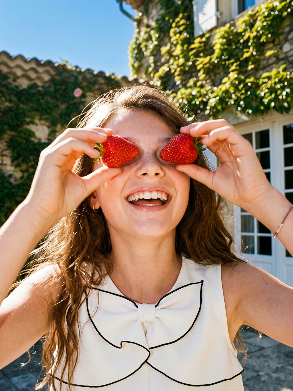 Φόρεμα για κορίτσια με λεπτομέρεια φιόγκο και στρογγυλή λαιμόκοψη-1