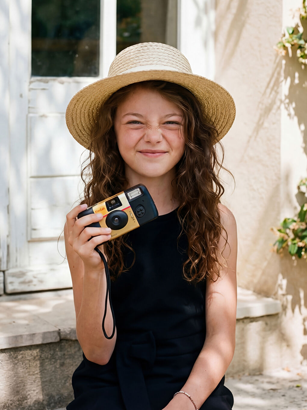 дөңгелек жағалы бантик қыздарға арналған көйлек-2