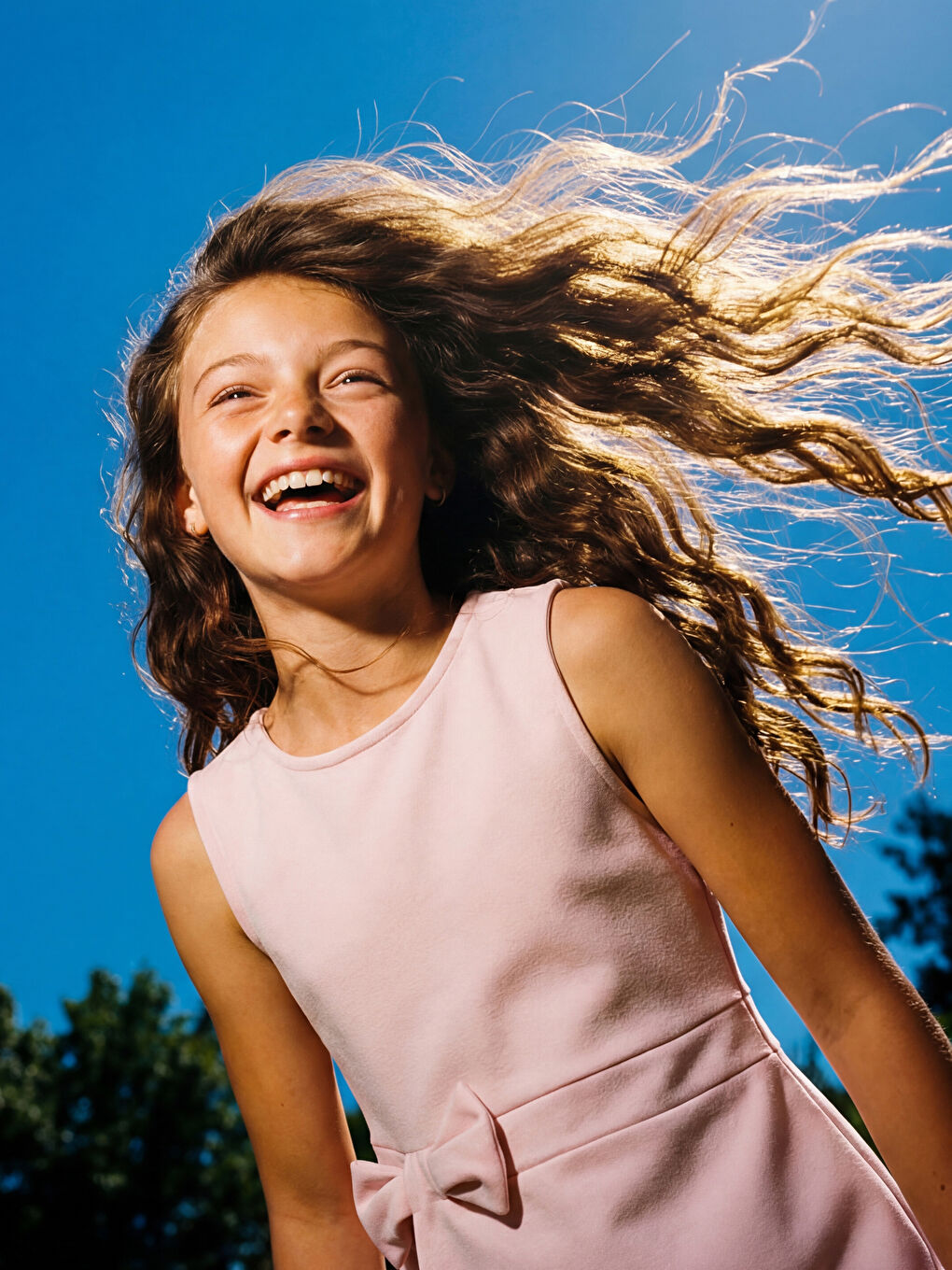 Pembe Fiyonklu Kız Çocuk Elbise-2