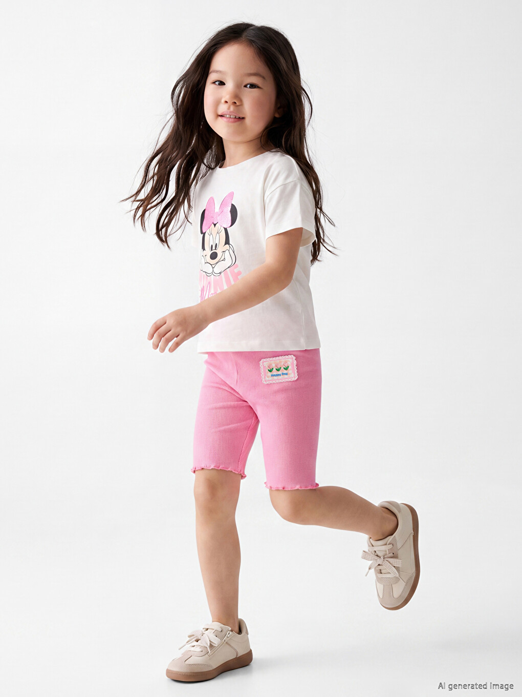 Girls' Ribbed Biker Shorts-1
