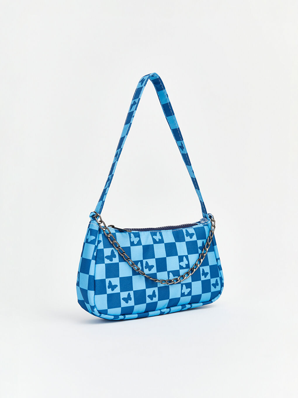 Mavi  Baskılı Kız Çocuk Omuz Çantası-1