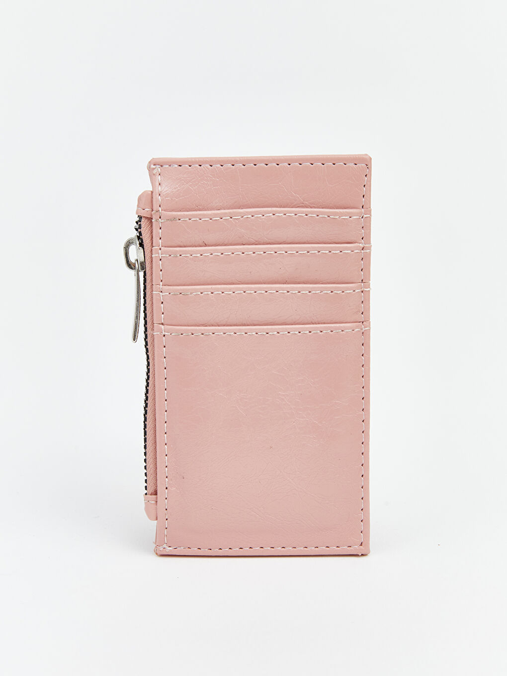 Pembe Deri Görünümlü Kadın Cüzdan