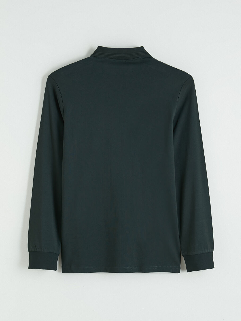 Yeşil Polo Yaka Uzun Kollu Erkek Tişört-2