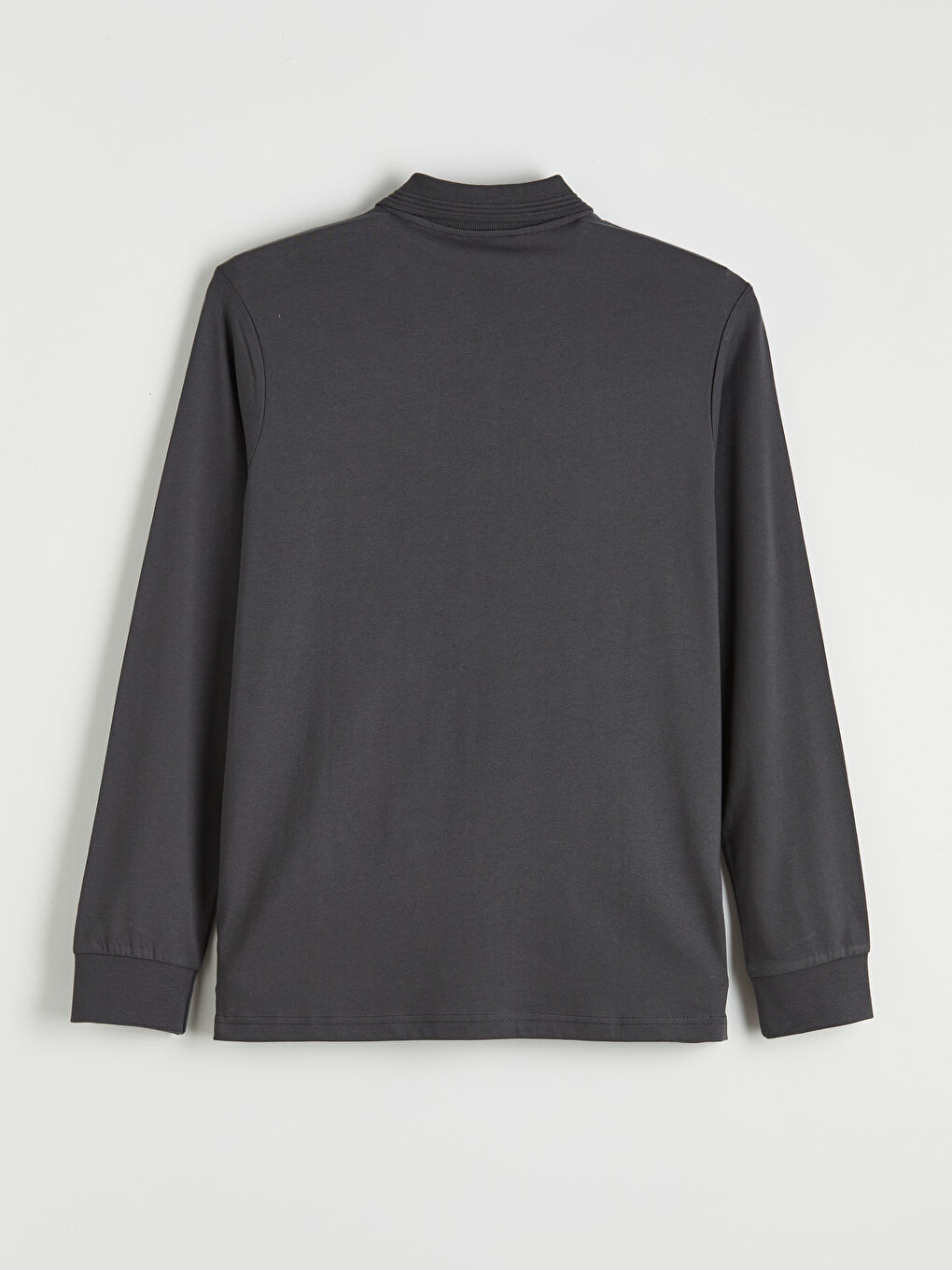 Antrasit Polo Yaka Uzun Kollu Erkek Tişört-1