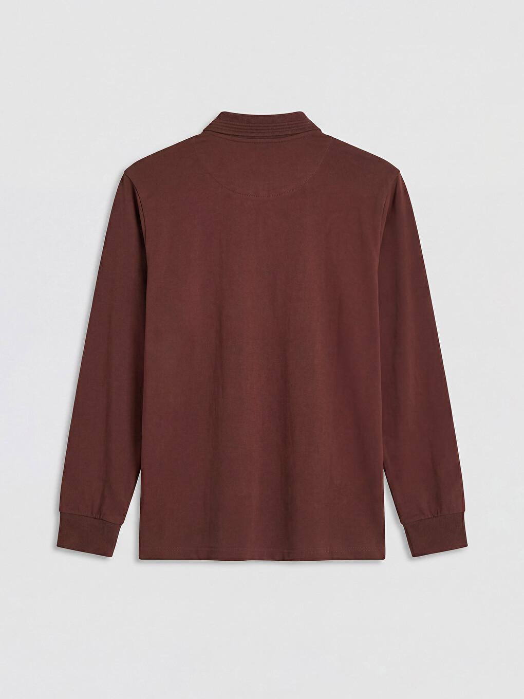 Bordo Polo Yaka Uzun Kollu Erkek Tişört-8
