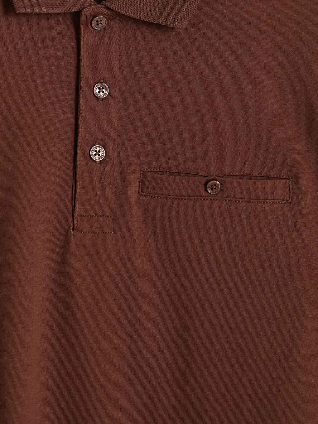 Bordo Polo Yaka Uzun Kollu Erkek Tişört-9