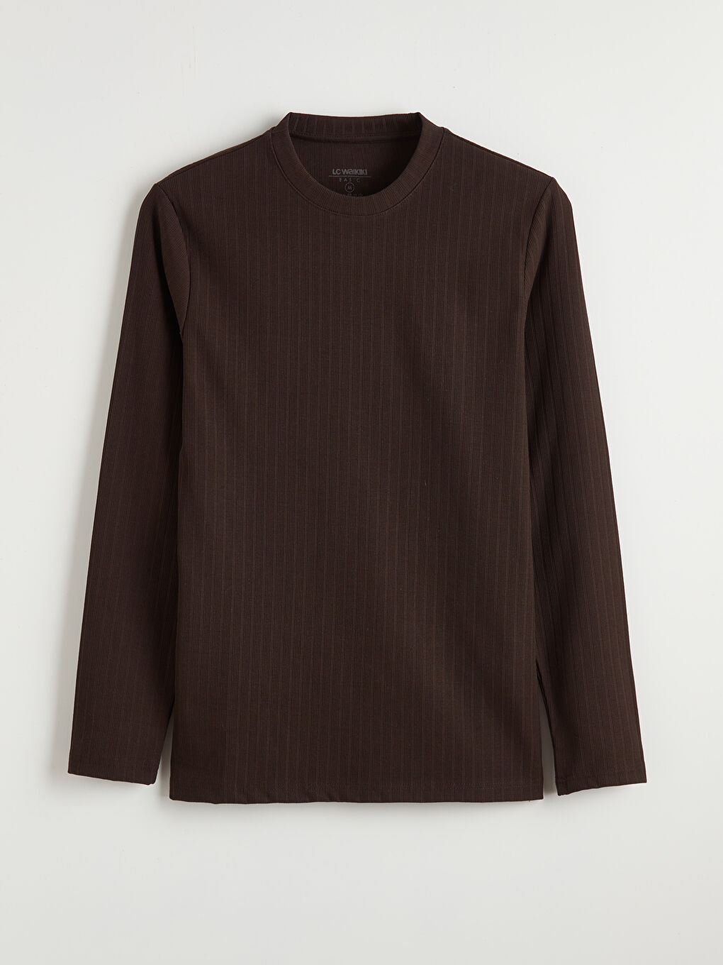 Kahverengi Bisiklet Yaka Ribana Erkek Tişört