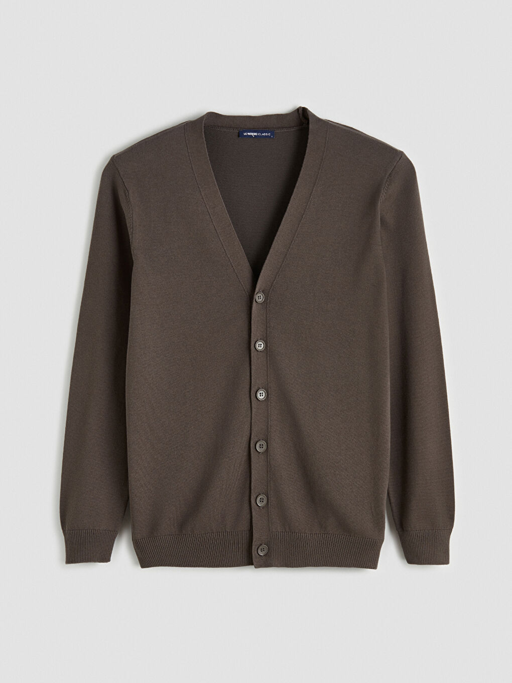 Kahverengi Standart Kalıp Erkek Triko Hırka