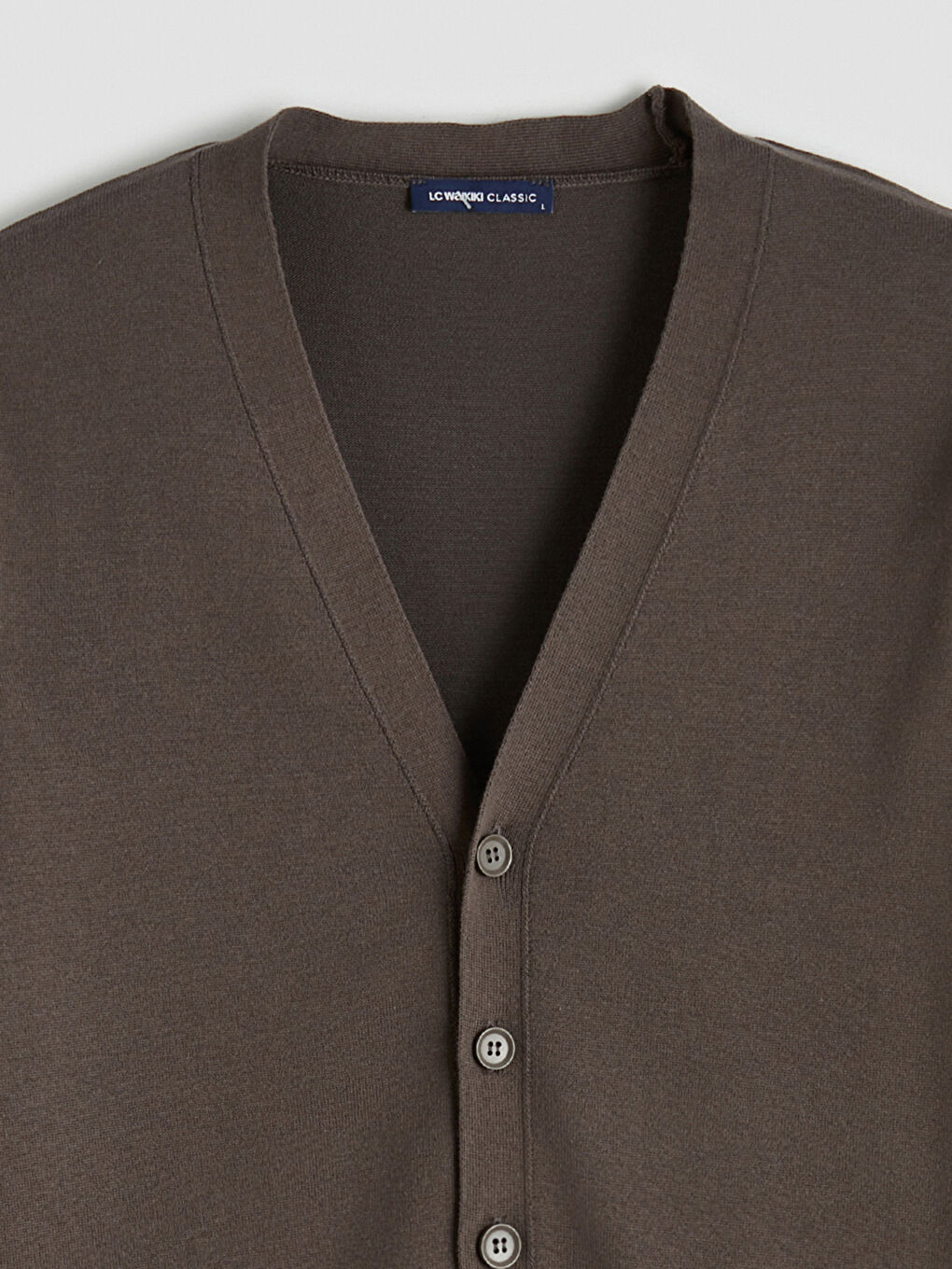 Kahverengi Standart Kalıp Erkek Triko Hırka-1