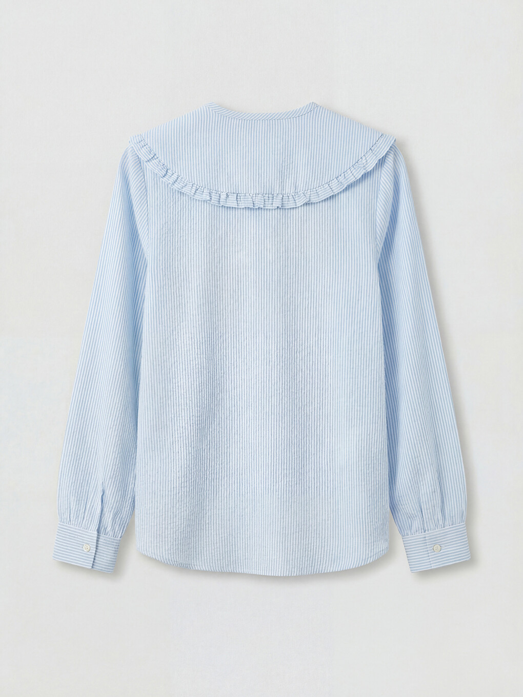 Peter Pan Collar Striped Women's Shirt Tunic-5