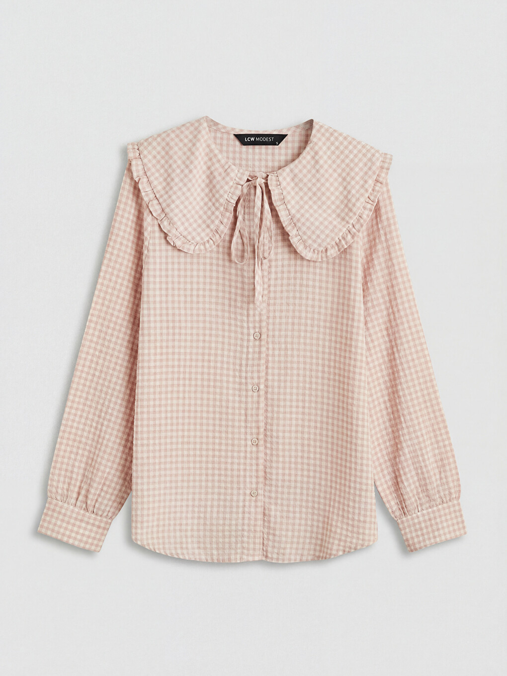 Peter Pan Collar Plaid Flannel Women's Shirt Tunic-4