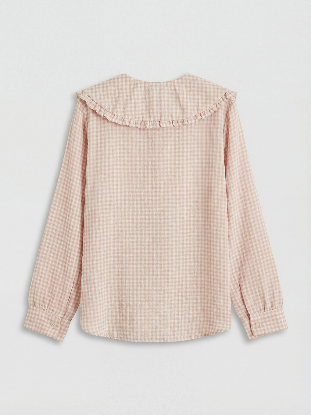 Peter Pan Collar Plaid Flannel Women's Shirt Tunic-5