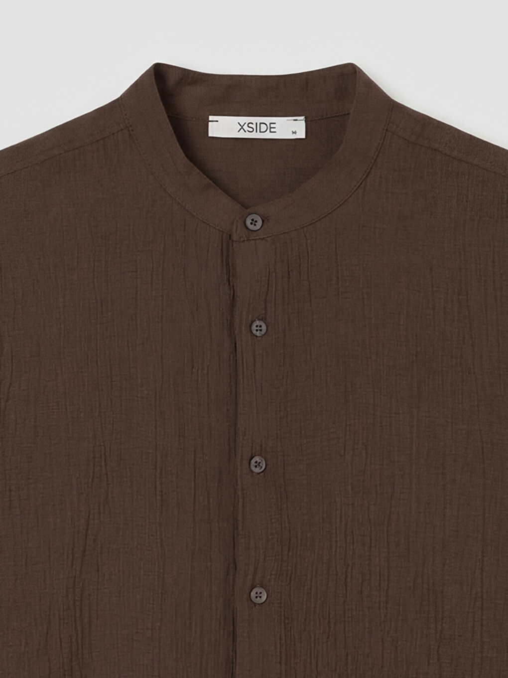 Kahverengi Hakim Yaka Erkek Dokulu Gömlek-2