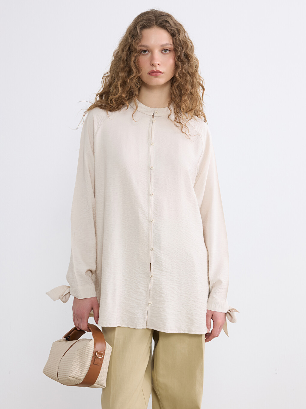 Grandad Collar Blouse