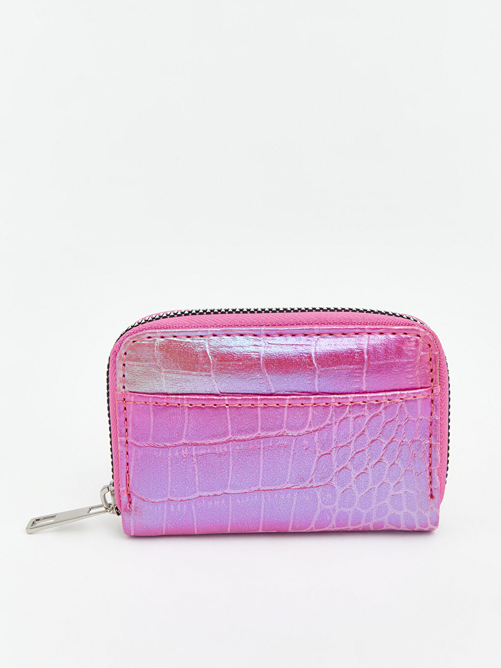 Fuşya Kroko Desenli Kız Çocuk Cüzdan