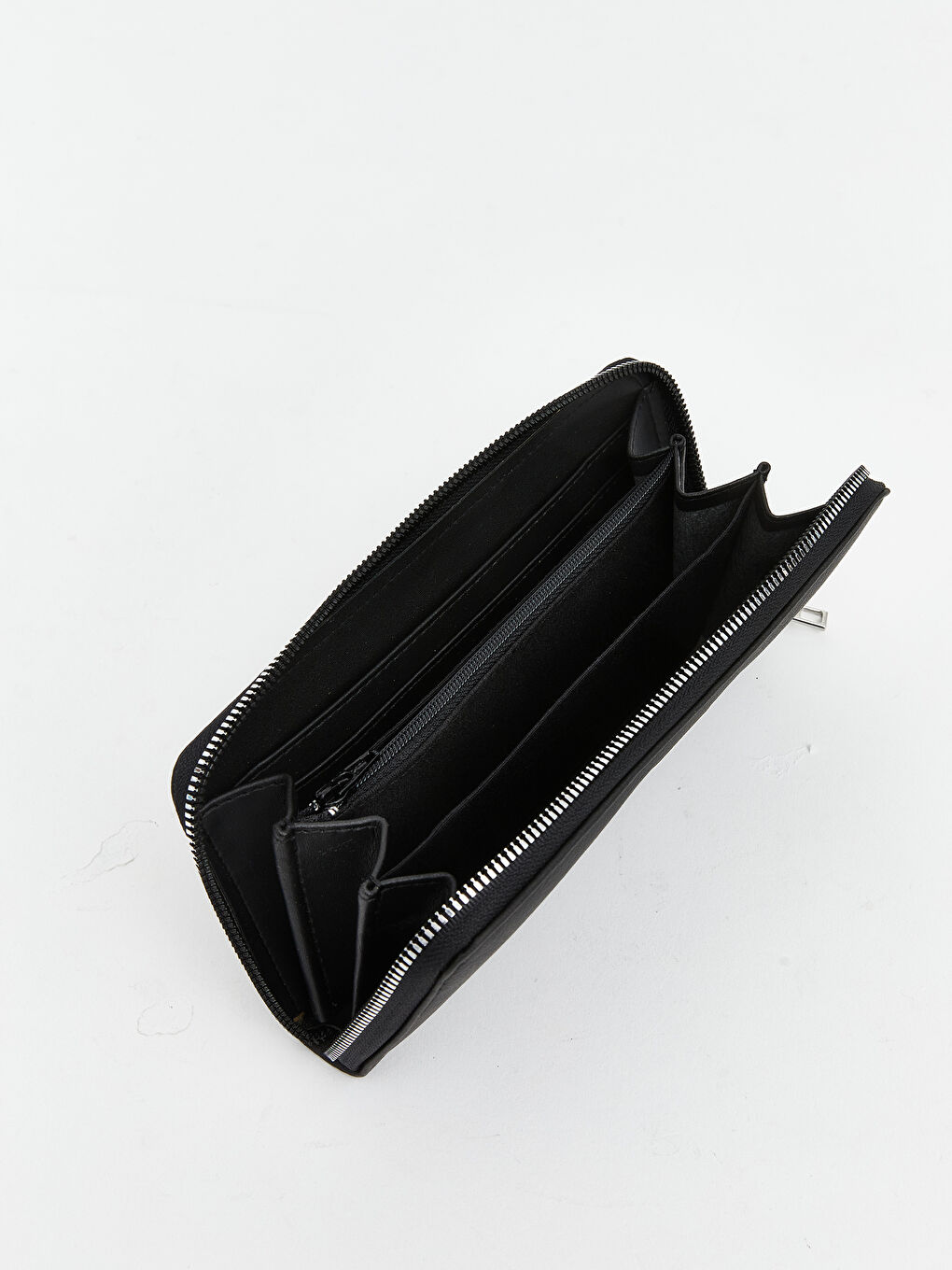 Siyah Deri Görünümlü Kadın Cüzdan-2