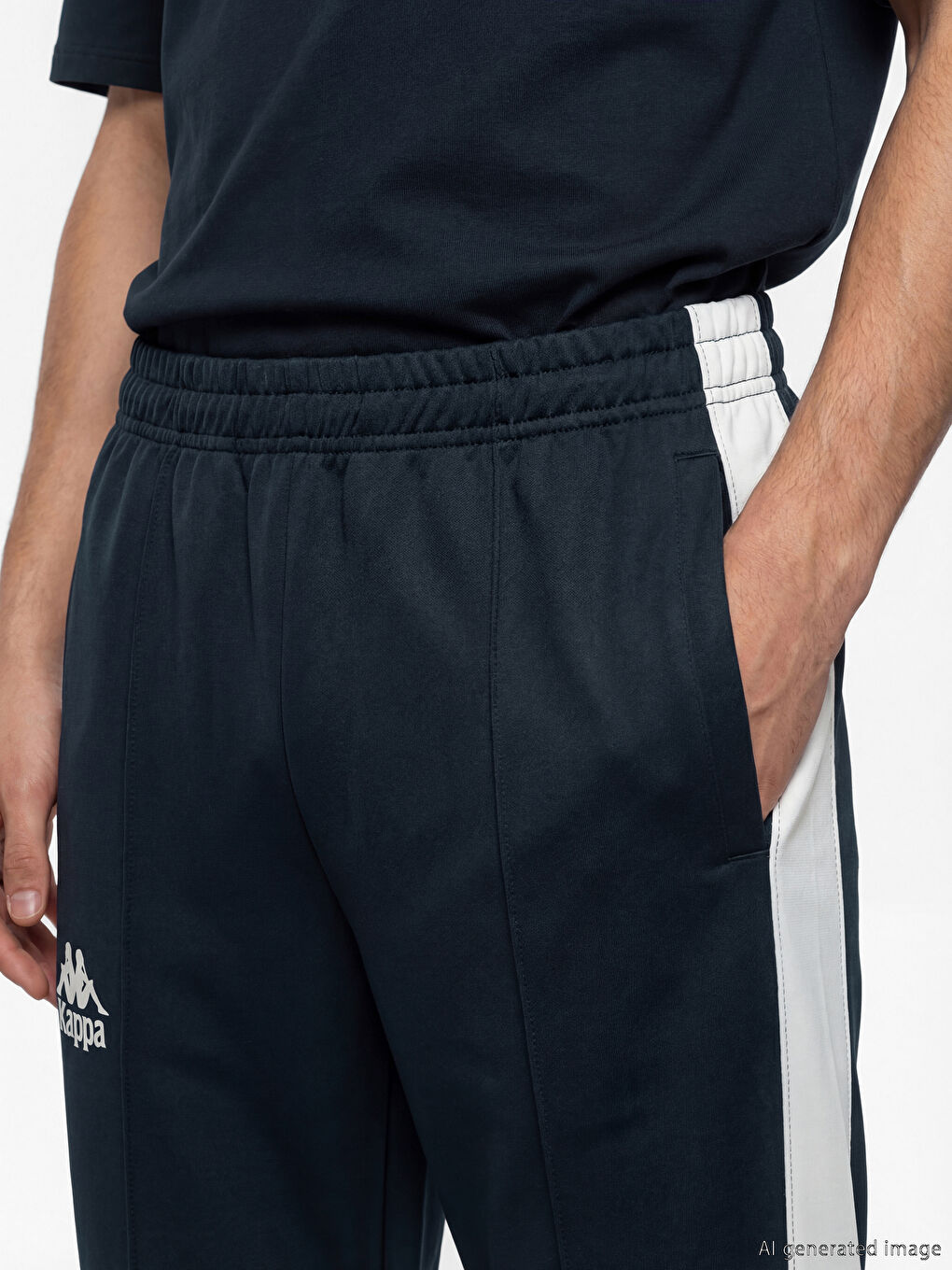 Lacivert Standart Kalıp Baskılı Erkek Eşofman Altı-2