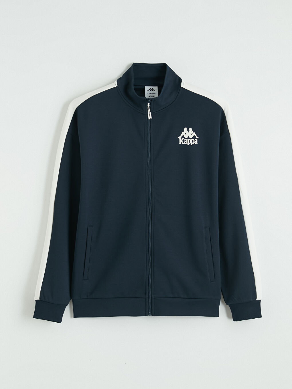 Lacivert Dik Yaka Erkek Fermuarlı Sweatshirt