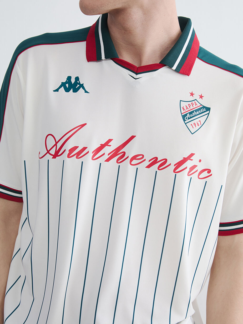 Ekru Polo Yaka Baskılı Unisex Spor Tişört-5