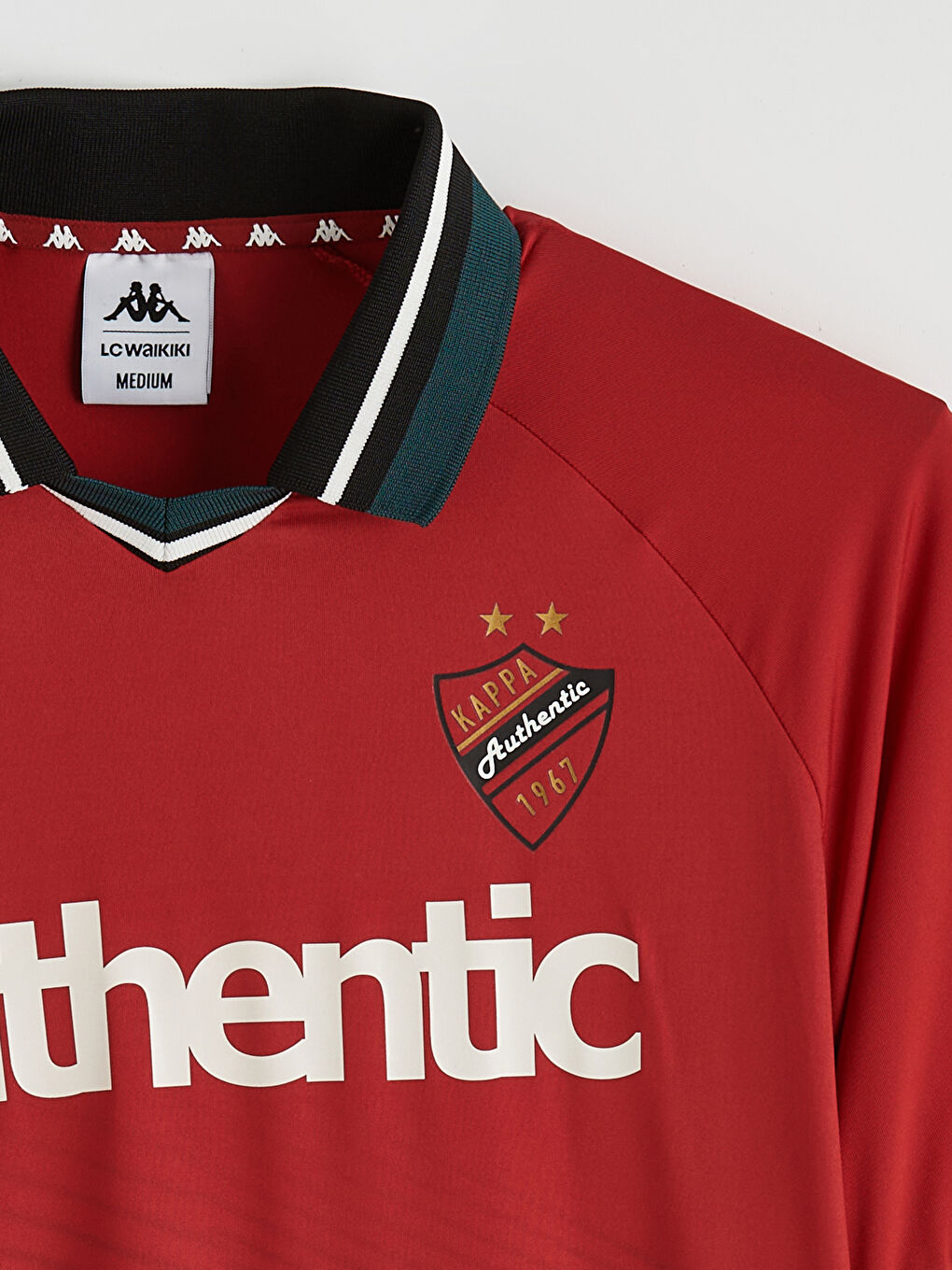 Kırmızı Polo Yaka Baskılı Erkek Tişört-1