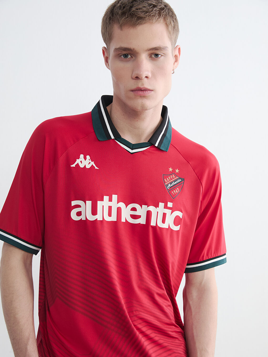 Kırmızı Polo Yaka Baskılı Unisex Tişört-4