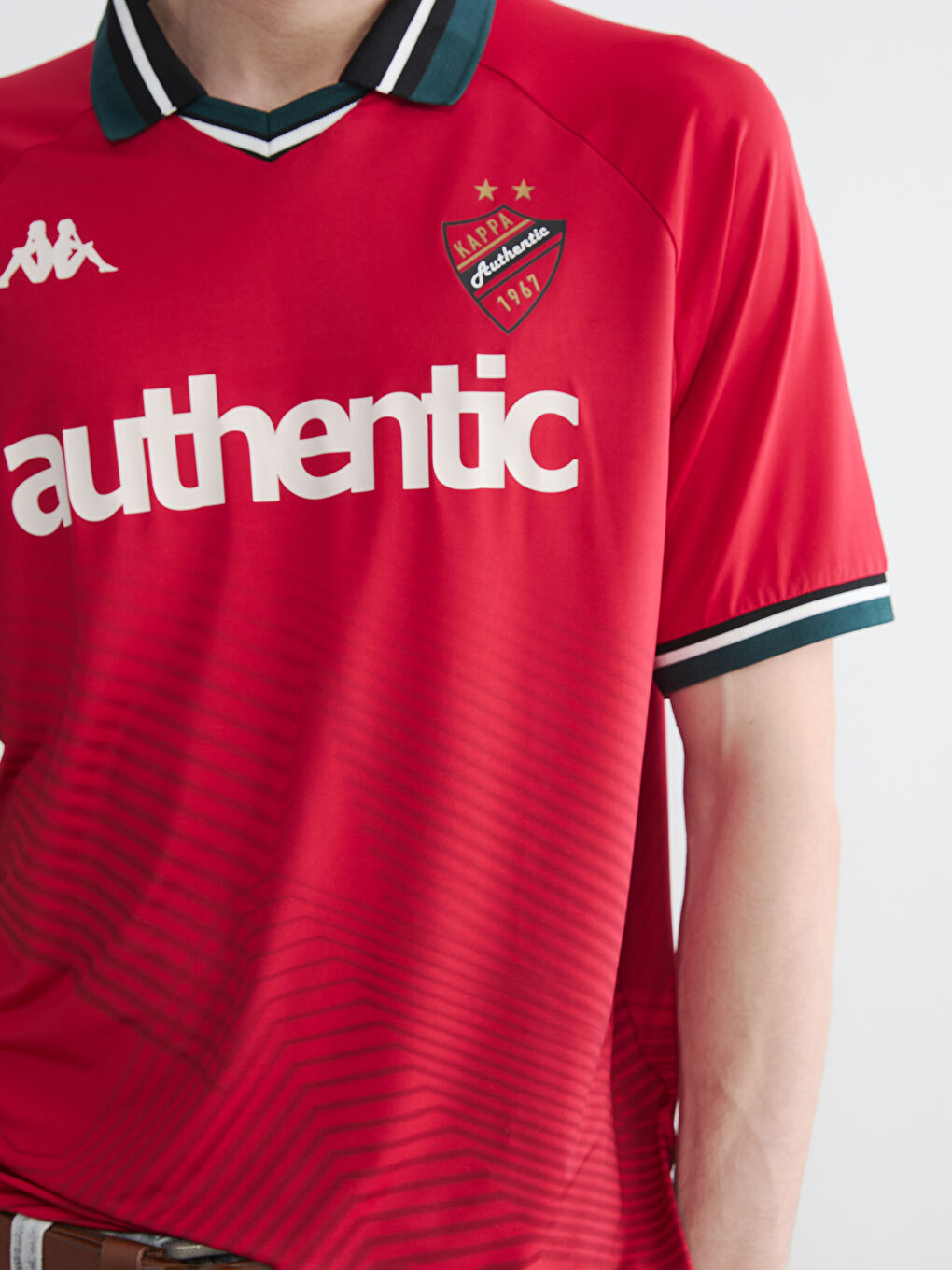 Kırmızı Polo Yaka Baskılı Unisex Tişört-6