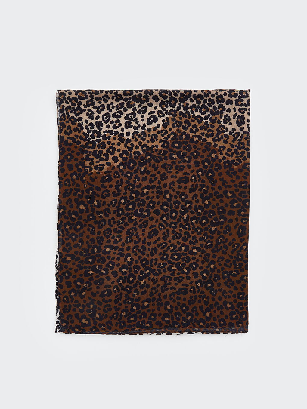 Kahverengi Leopar Desenli Kadın Şal-1
