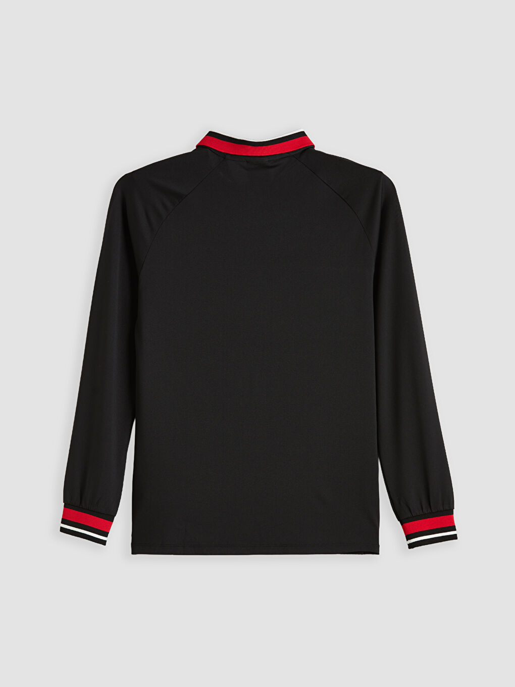 Siyah Polo Yaka Unisex Sweatshirt-5