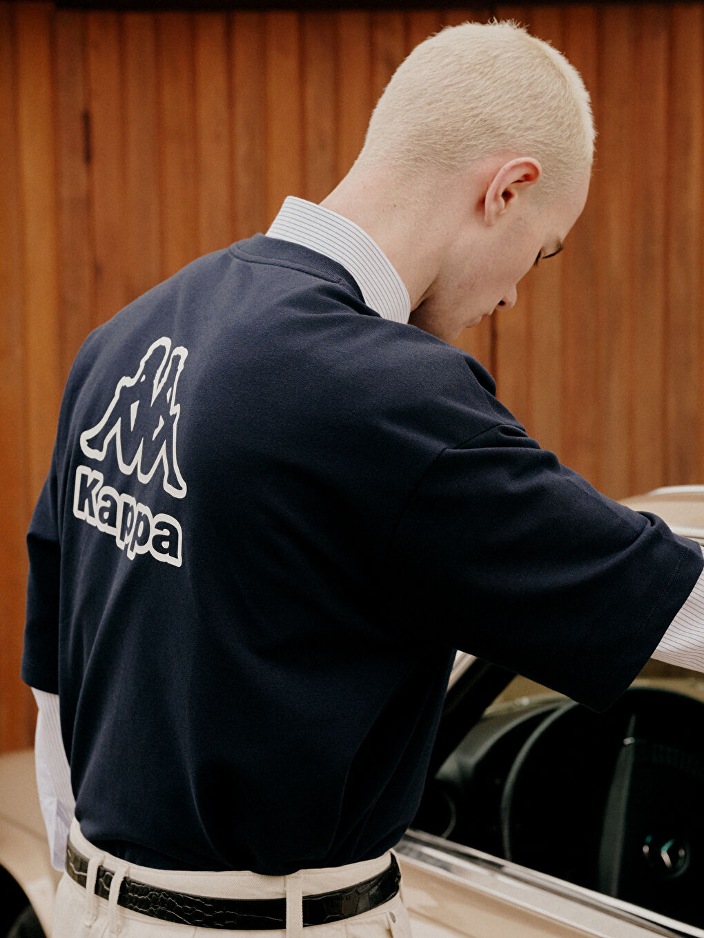 Lacivert Bisiklet Yaka Baskılı Unisex Spor Tişört-1