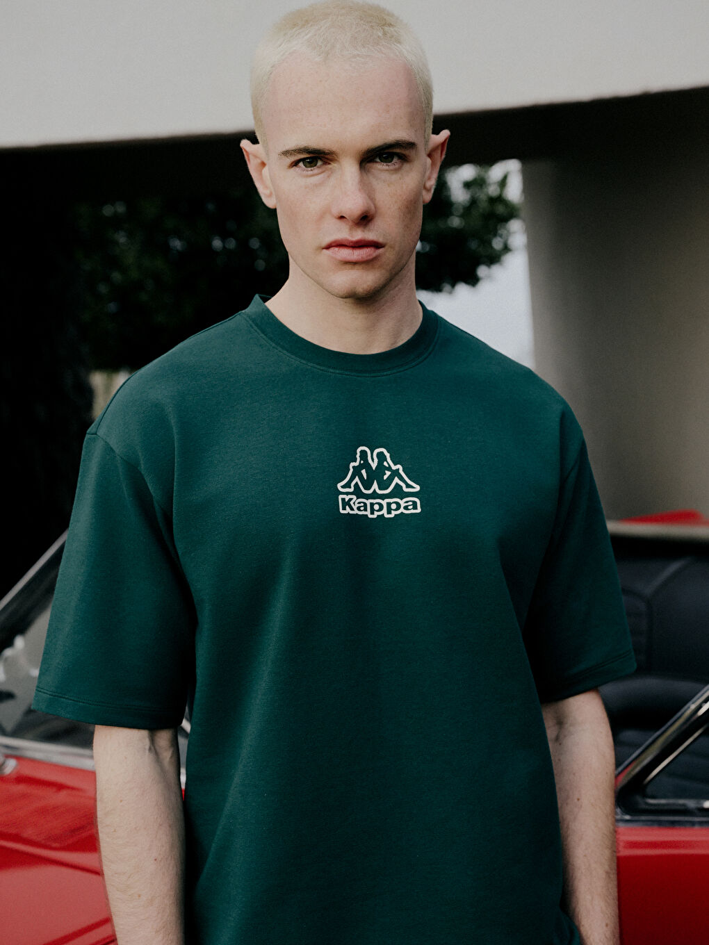 Yeşil Bisiklet Yaka Baskılı Unisex Spor Tişört