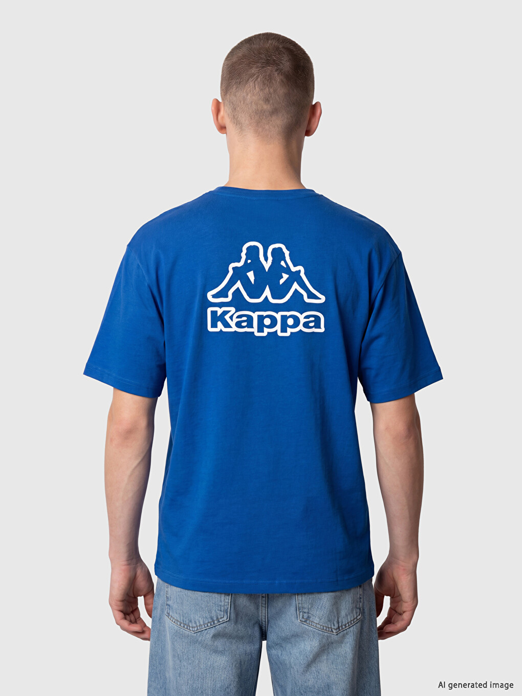 Mavi Bisiklet Yaka Baskılı Unisex Spor Tişört-3