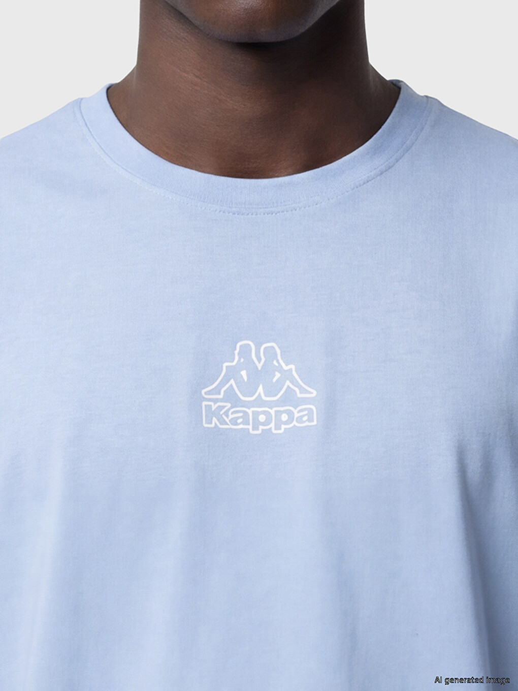 Mavi Bisiklet Yaka Baskılı Unisex Spor Tişört-2