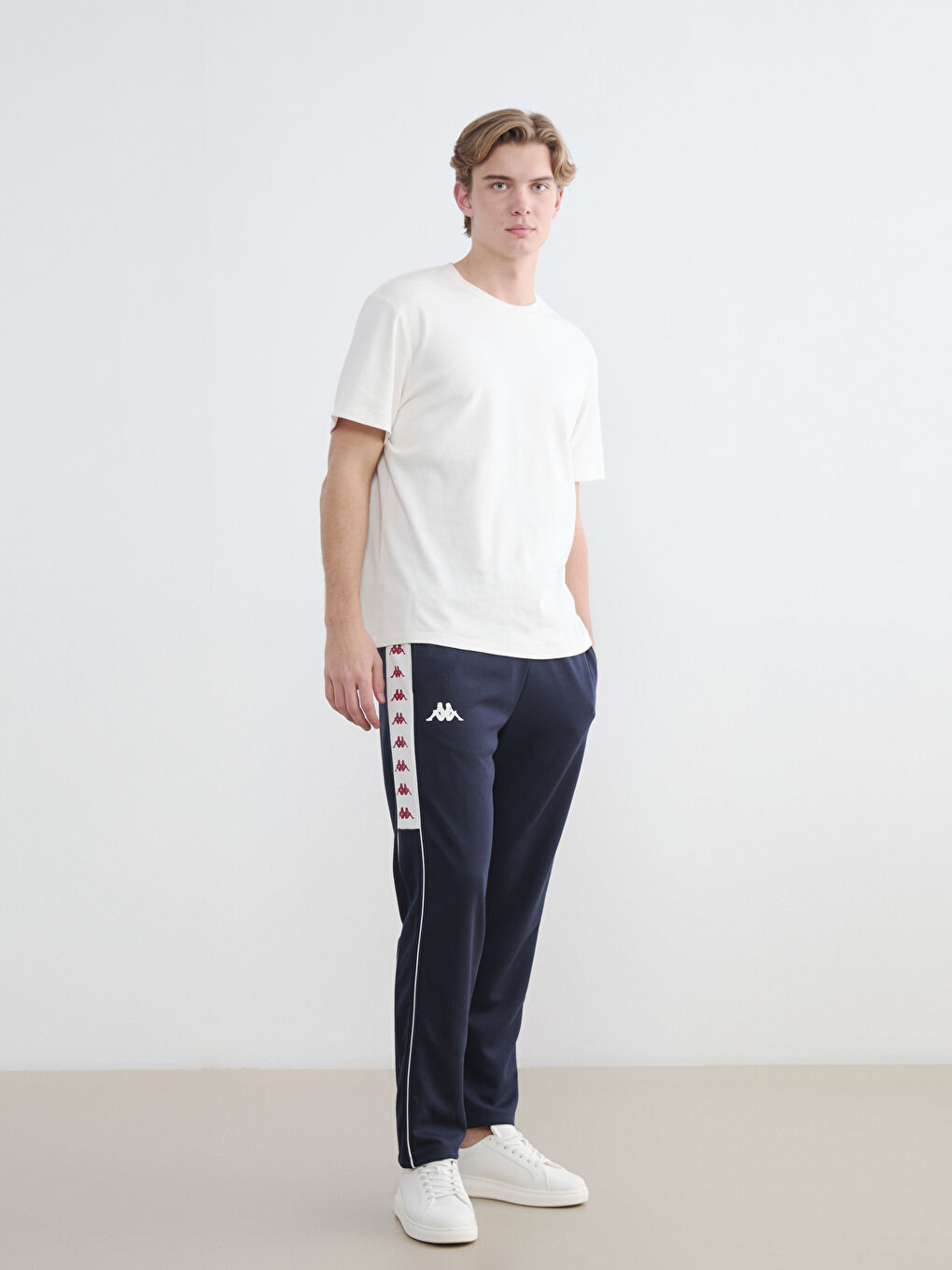 Lacivert Rahat Kalıp Şeritli Unisex Eşofman Altı-3